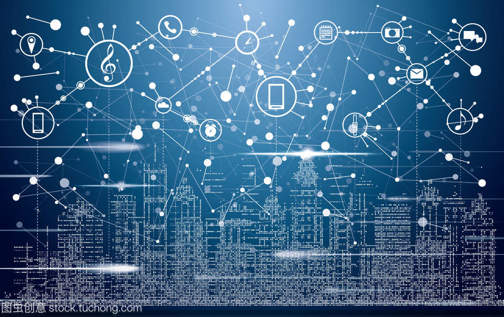 智能城市中的霓虹建筑與網絡互聯